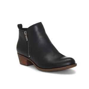Lucky Brand Basel Black Leather Bootie 6.5
